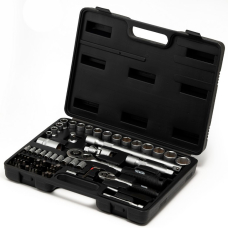 Набор насадок торцевых MasterTool Титул CrV 1/4"-1/2" трещотка 24 зуба, 72 шт в кейсе