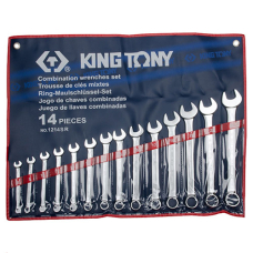 Набор ключей рожково-накидных дюймовых King Tony 5/16"-1-1/4" в чехле, 14 шт