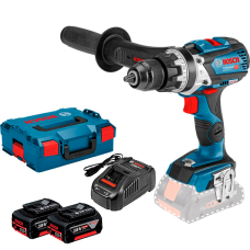 Акумуляторний ударний дриль-шурупокрут Bosch GSB 18V-110 C Professional в L-Boxx 136, з 2 акб GBA 18V 5 Ah та з/п GAL 1880 CV