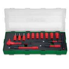 Набор электроизолированного инструмента Toptul VDE 1/4"(6-гр.), 14 шт