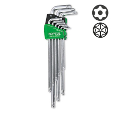 Набор Г-образных супер длинных ключей Toptul Torx T10-T50, 9 шт