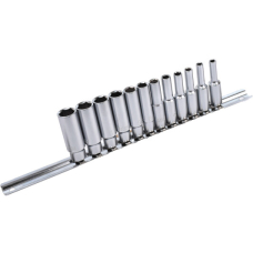 Haбоp длинных торцевых головок Toptul 1/4" на держателе, 12 шт
