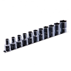 Haбоp торцевых головок Toptul 1/2", 12-граней, на держателе, 11 шт