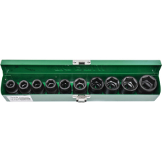 Haбоp ударных торцевых головок Toptul 1/2" 10-24 мм, 10 шт