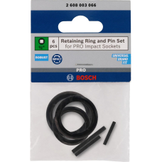 Комплект стопорних кілець й штифтів для фіксації торцевих ударних головок Bosch Pro Impact Socket 1/2", 6 шт