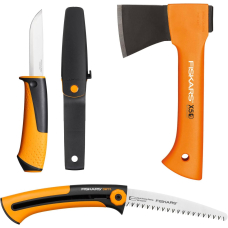 Набір інструментів Fiskars: сокира, пилка, ніж