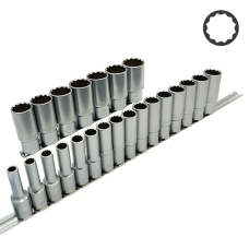 Набор длинных головок Toptul GAAQ1623U-12 12-гр. 1/2" 23 шт на планке