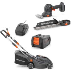 Комплект акумуляторної газонокосарки Husqvarna Aspire LC34-P4A KIT і ножиць для кущів Aspire S20-P4A, з акб 4 Ah і з/п
