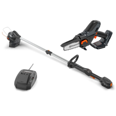 Акумуляторний тример Husqvarna Aspire T28-P4A KIT, акумуляторний гілкоріз Aspire P5-P4A, з акб 4.0 Ah і з/п