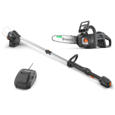 Акумуляторний тример Husqvarna Aspire T28-P4A KIT, акумуляторна ланцюгова пила Aspire C15X-P4A, з акб 4.0 Ah і з/п