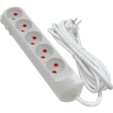 Подовжувач мережевий Virok 2 м, 5 гнізд без заземлення