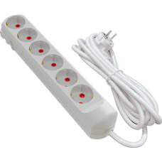 Подовжувач мережевий Virok 5 м, 6 гнізд із заземленням