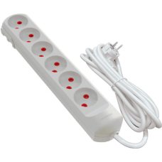 Подовжувач мережевий Virok 2 м, 6 гнізд без заземлення