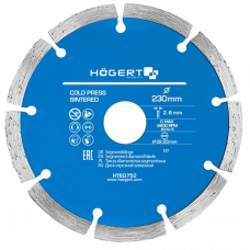 Диск алмазный сегментированный Hoegert 230х22,23х2,6 мм