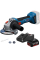 Акумуляторна кутова шліфмашина Bosch GWS 18V-8 Professional з акб GBA 18V 4.0 Ah та з/п GAL 18V-40, в картоні