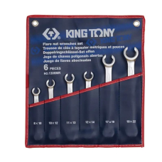 Набор гаечных ключей King Tony разрезных 8-22 мм в чехле, 6 шт