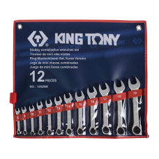 Набор комбинированных ключей King Tony укороченных 8-19 мм в чехле, 12 шт