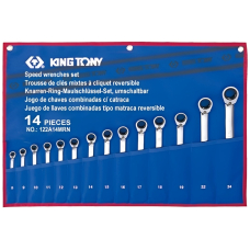 Набор ключей комби с трещоткой King Tony 8-24 мм, 14 шт