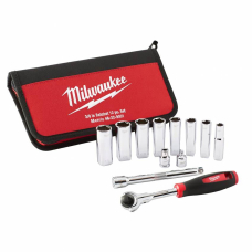 Набор торцевых головок с трещоткой Milwaukee 3/8", 12 шт