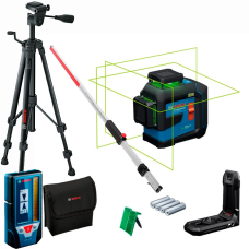 Лазерний лінійний нівелір Bosch GLL 80-33 G Professional, тримач LB 10, приймач LR 7, рейка GR 240, штатив BT 150