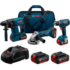 Набір акумуляторних інструментів Bosch Professional: дриль-шурупокрут GSR 18V-65, КШМ GBH 185-LI, перфоратор GBH 185-LI, 2 акб 5.0 Ah, з/п, сумка