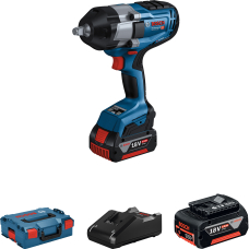 Аккумуляторный ударный гайковерт Bosch GDS 18V-1000 Professional, 2 акб GBA 18V 5.0Ah, з/у GAL 18V-40, в L-Boxx 136