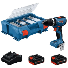 Акумуляторний ударний дриль-шуруповерт Bosch GSB 18V-65 Professional, 2 акб GBA 18V 4.0 Ah і з/п GAL 18V-40, в кейсі Pick&Click L