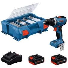Аккумуляторная дрель-шуруповерт Bosch GSR 18V-65 Professional, 2 акб GBA 18V 4.0 Ah и з/у GAL 18V-40, в кейсе Pick&Click L