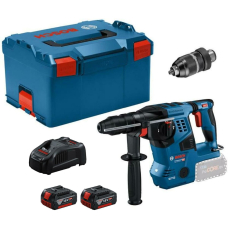 Аккумуляторный перфоратор Bosch GBH 18V-28 CF Professional со сменным патроном, 2 акб GBA 18 V 5.0 Ah и з/у GAL 1880 CV, в кейсе L-BOXX 238