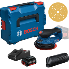 Аккумуляторная эксцентриковая шлифмашина Bosch GEX 18V-150-3 Professional, 1 акб GBA 18 V 4.0 Ah и з/у GAL 18 V-40, в L-BOXX 162