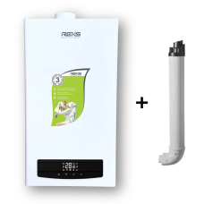 Двухконтурный конденсационный газовый котел RENS RCB-024 Plus 24 кВт с Wi-Fi, частотным насосом и комплектом дымохода