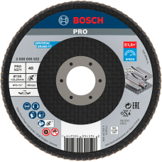 Складчастий шліфкруг Bosch Best for Metal, X571, 125×22,23 мм, К40
