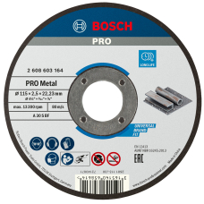 Круг відрізний Bosch PRO Metal 115×2.5×22.23 мм
