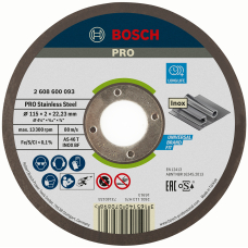 Круг відрізний Bosch PRO Stainless Steel 115×2×22.23 мм