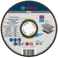 Круг відрізний Bosch X-Lock PRO Stainless Steel and Metal AS 60 T INOX BF 125×1×22.23 мм