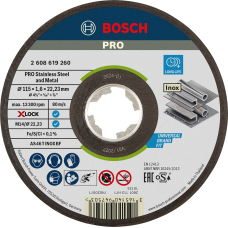 Круг відрізний Bosch X-Lock PRO Stainless Steel and Metal AS 46 T INOX BF 115×1.6×22.23 мм
