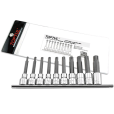Haбоp длинных бит впрессованных в гoлoвку 1/2 RIBE M5-M16 Toptul GAAG1003 10 шт