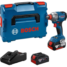 Акумуляторний ударний гайкокрут Bosch GDX 18V-285 Professional з 2 акб GBA 18V 4 Ah та з/п GAL 18V-40, в L-BOXX