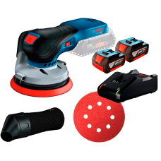 Ексцентрикова шліфмашина акумуляторна Bosch GEX 18V-125 Professional з 2 акб GBA 18V 4.0Ah та з/п GAL 18V-40