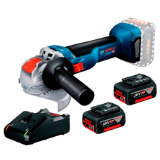 Акумуляторна кутова шліфмашина Bosch GWX 18V-10 Professional з 2 акб GBA 18V 4.0Ah та з/п GAL 18V-40