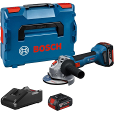 Акумуляторна кутова шліфмашина Bosch GWS 18V-8 Professional з 2 акб GBA 18V 5 Ah та з/п GAL 18V-40, в L-BOXX 136