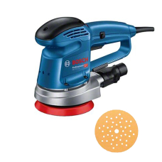 Ексцентрикова шліфмашина Bosch GEX 34-125 Professional з адаптером для пилососа та шліфлистом по дереву C470