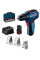 Безщітковий акумуляторний шуруповерт Bosch GSR 12V-30 Professional, з 2 акб 2 Ah, з/п, три набори свердел і біт