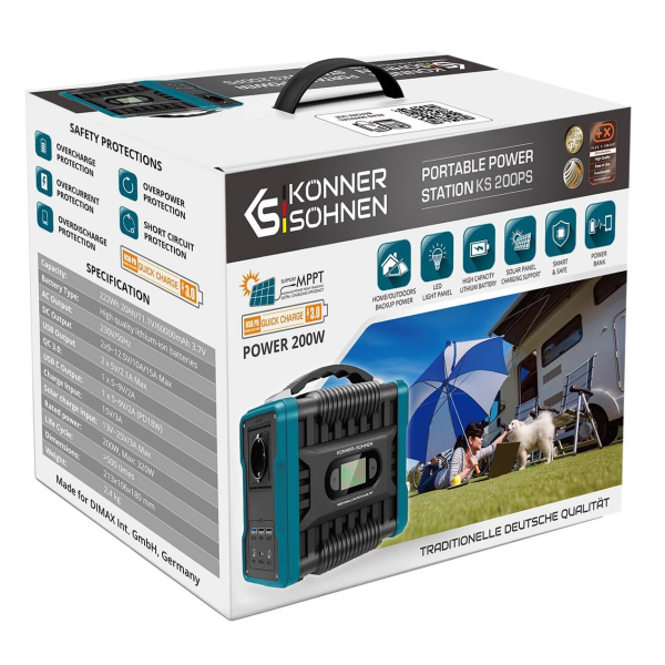 Зарядна станція Konner&Sohnen KS 200PS, 222 Вт/год, 200 Вт