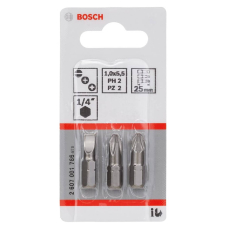 Набор бит Bosch Extra Hart S1х5,5, PH2, PZ2, 25 мм (3 шт)