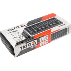 Набор ударных бит 1/2" 5-13 мм Ribe Yato в кейсе, 8 шт