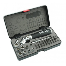 Набір біт для шурупокрута з тріскачкою Yato 1/4" в кейсі, 42 шт