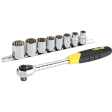 Набор торцевых головок Stanley с трещоткой MicroTough 3/8", 9 шт