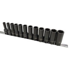 Haбоp удapныx длинных гoлoвoк 1/2"  Toptul GAAQ1614D на планке, 12 шт
