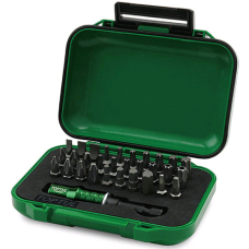 Набір насадок SL, PH, PZ, HEX, TORX, PENTACLE, SQ з тримачем 1/4" Toptul GABWЗ102 в кейсі 31 шт